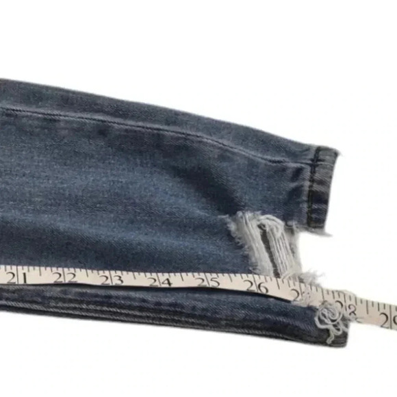 American Eagle Mom Jeans High Waisted  Distressed Ripped Blue Size 00 - Picture 13 of 13